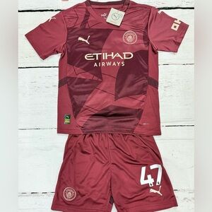 YOUTH Foden #47 Puma Soccer Jersey Kids Kit Jersey + Shorts (MEDIUM) (26)